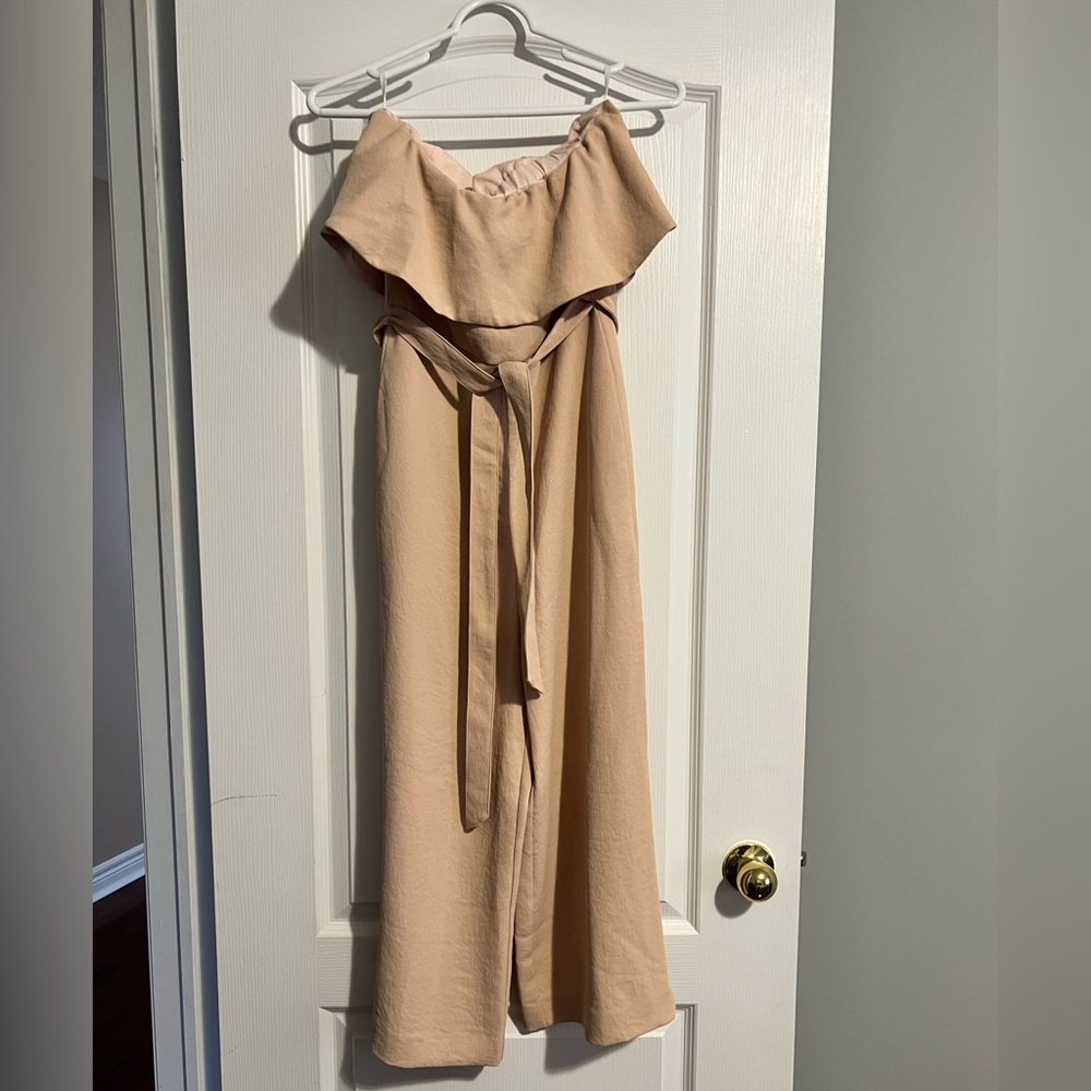 Babaton Strapless Jumpsuit in Peach